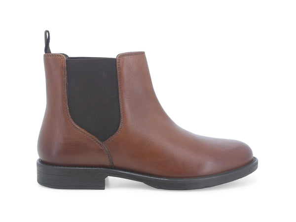 Melluso Donna Stivaletti Chelsea Tacco Basso Tomaia Pelle Marrone Cognac K36013D-235548